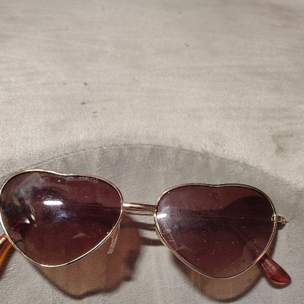 Heart-Shaped Gold Sunglasses